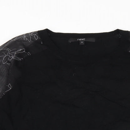Next Womens Black Round Neck Viscose Pullover Jumper Size 10