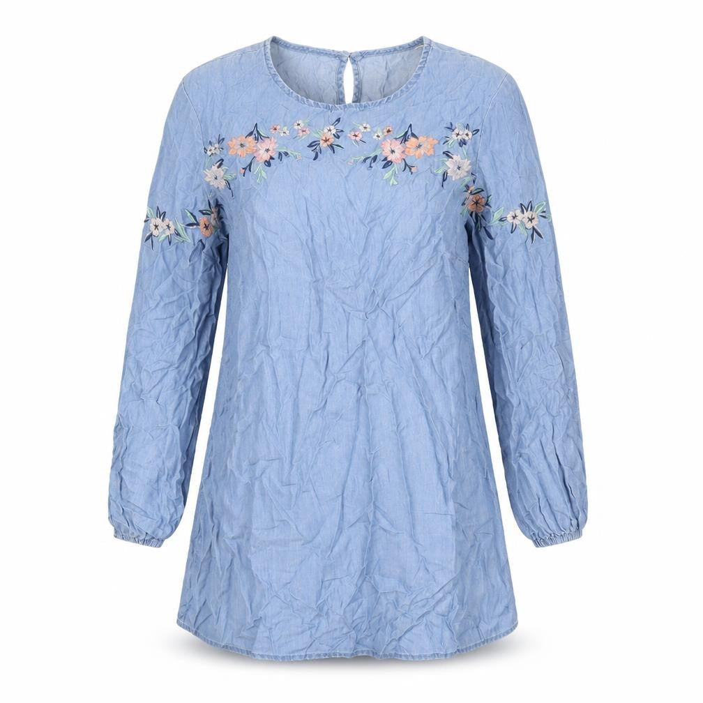 Dorothy Perkins Womens Blue Lyocell A-Line Size 14 Round Neck Pullover