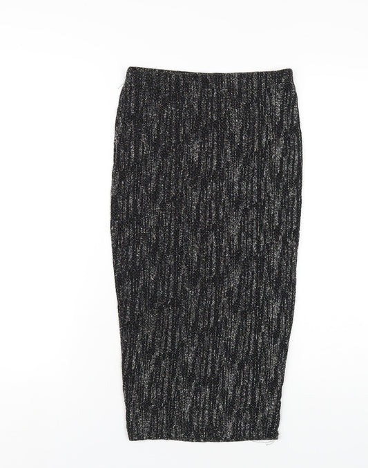 River Island Womens Black Nylon Straight & Pencil Skirt Size 6