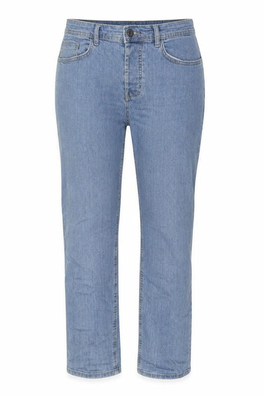 Denim & Co. Womens Blue Cotton Straight Jeans Size 32 in L30 in Regular Zip
