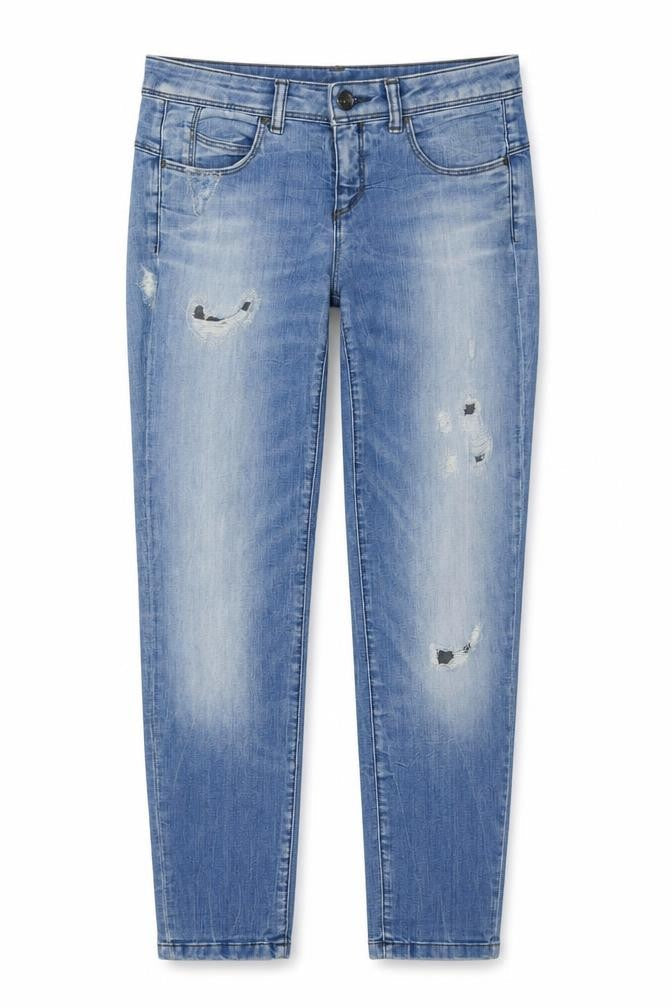 United Colors of Benetton Womens Blue Cotton Skinny Jeans Size 29 in L31 in Regular Zip