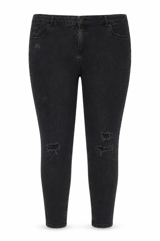 New Look Womens Black Cotton Skinny Jeans Size 18 L26 in Regular Zip