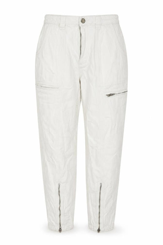 Zara Womens White Cotton Mom Jeans Size 8 L24 in Regular Zip - Cargo Style