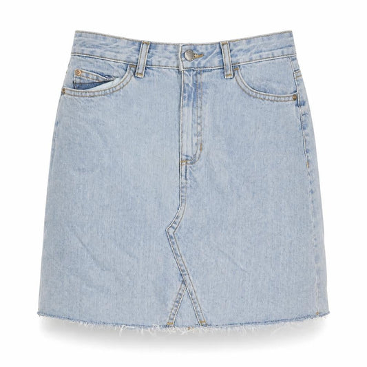 F&F Womens Blue Cotton A-Line Skirt Size 6 Zip