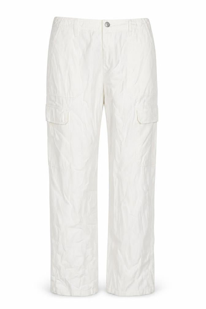 Zara Womens White Cotton Straight Jeans Size 14 L31 in Regular Zip - Cargo Style