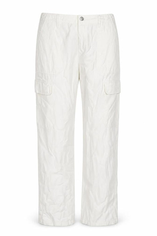 Zara Womens White Cotton Straight Jeans Size 14 L31 in Regular Zip - Cargo Style