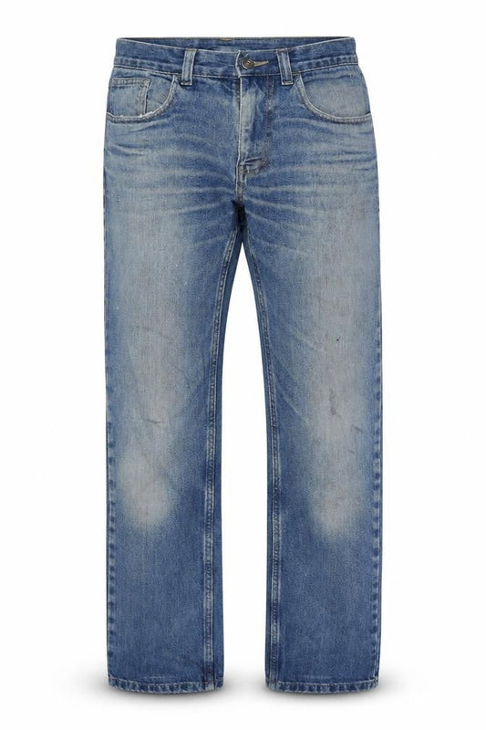 George Mens Blue Cotton Straight Jeans Size 30 in L31 in Regular Zip