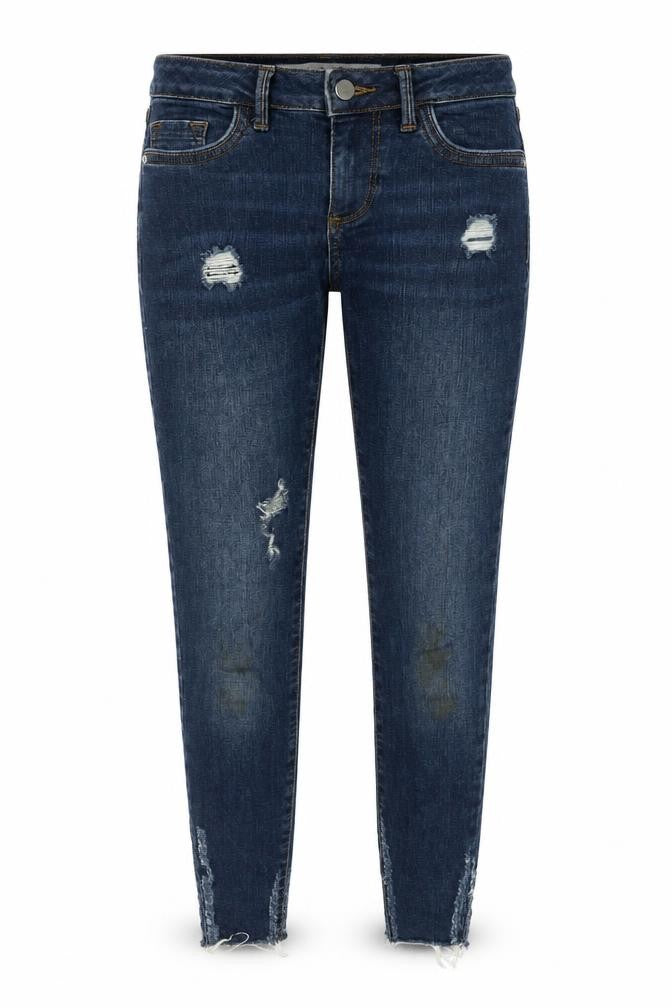 Denim & Co. Womens Blue Cotton Skinny Jeans Size 4 L24 in Regular Zip