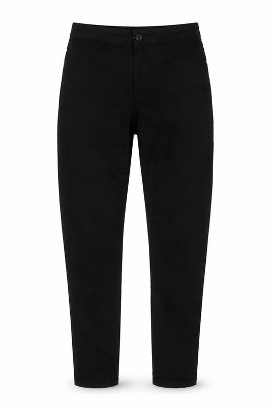 Front view of Denim & Co. women’s black cotton skinny jeans, size UK 8, 29-inch leg regular zip