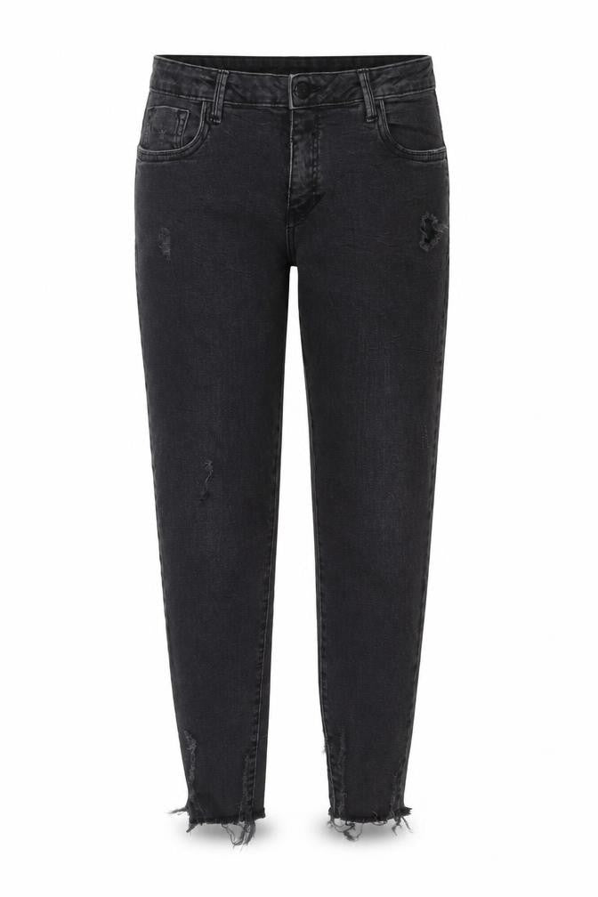 Denim & Co. Womens Black Cotton Straight Jeans Size 14 L26 in Regular Zip