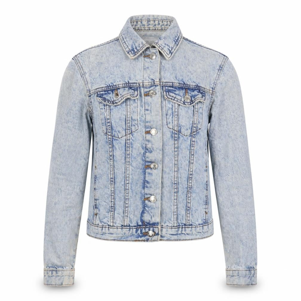 Denim & Co. Womens Blue Jacket Size 8 Button