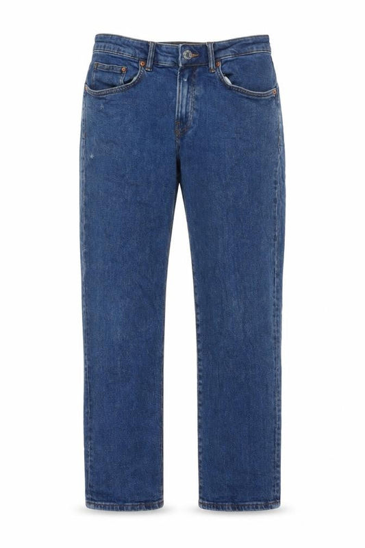 H&M Mens Blue Cotton Straight Jeans Size 30 in L30 in Regular Zip