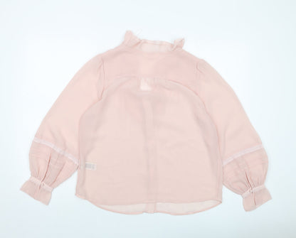 Per Una Womens Pink Polyester Basic Blouse Size 8 V-Neck