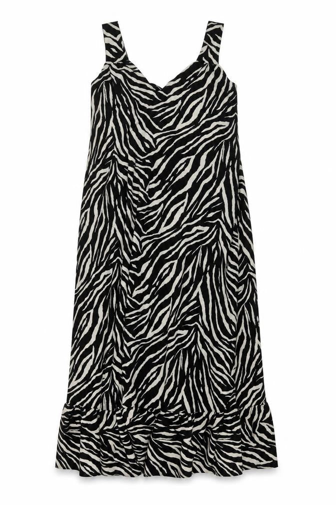 Boohoo Womens Beige Animal Print Polyester A-Line Size 10 V-Neck Pullover