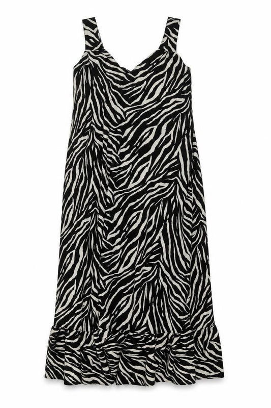 Boohoo Womens Beige Animal Print Polyester A-Line Size 10 V-Neck Pullover