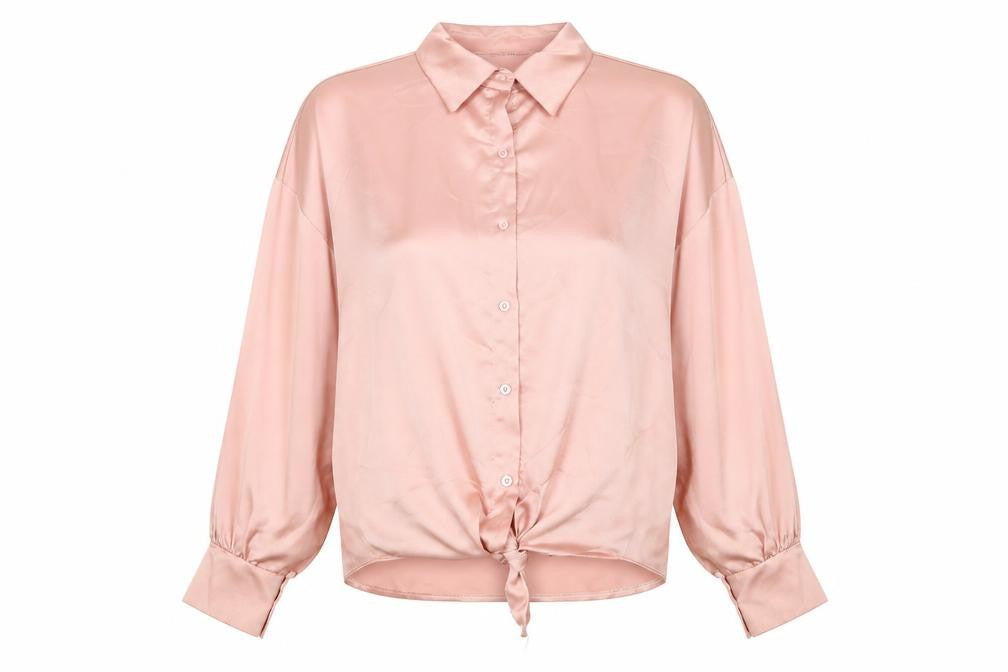 I SAW IT FIRST Womens Pink Polyester Basic Blouse Size 10 Collared
