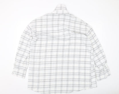 PRETTYLITTLETHING Womens White Polka Dot Polyester Basic Blouse Size 10 Collared