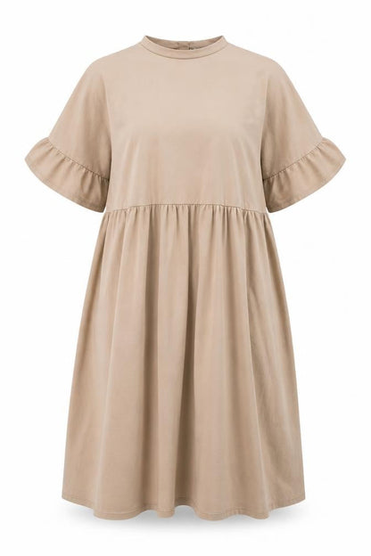 Front view of ASOS women’s brown cotton a-line, size UK 10, crew neck pullover