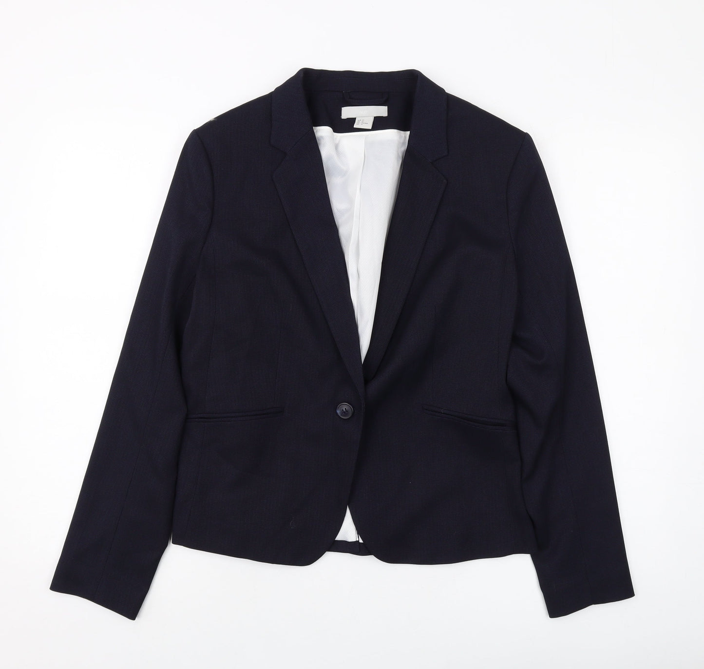 H&M Womens Blue Jacket Size 14 Button