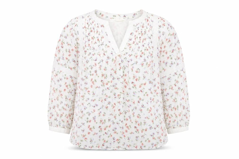 Per Una Womens White Floral Viscose Basic Blouse Size 8 V-Neck