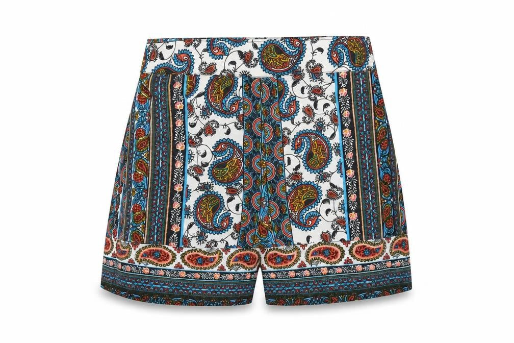 Boohoo Womens Multicoloured Geometric Polyester Basic Shorts Size 6 L3 in Regular