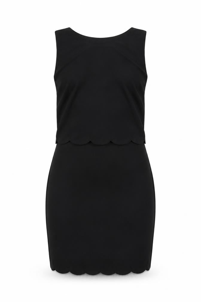 Boohoo Womens Black Polyester Mini Size 6 Round Neck Pullover