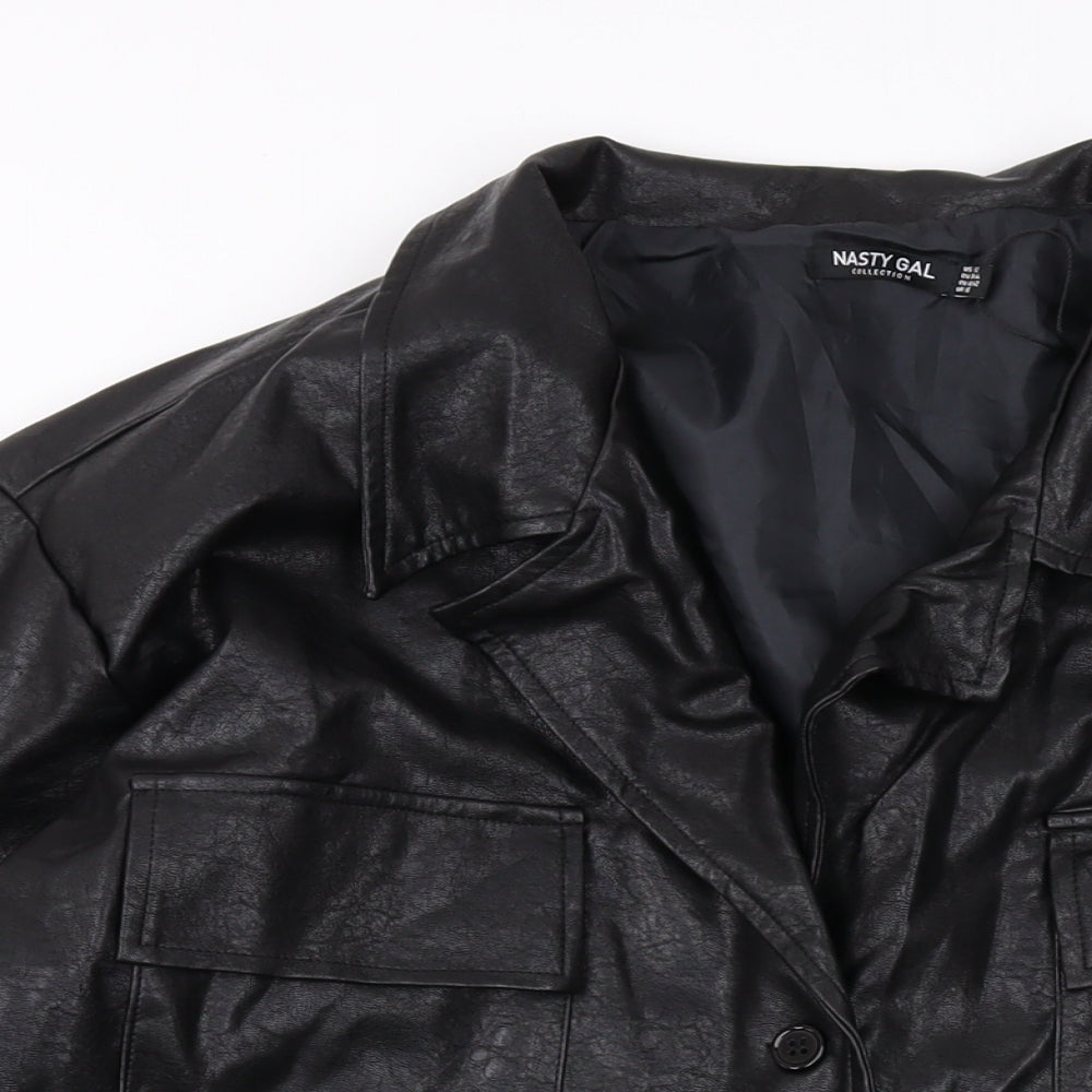 Nasty Gal Womens Black Jacket Size 12 Button