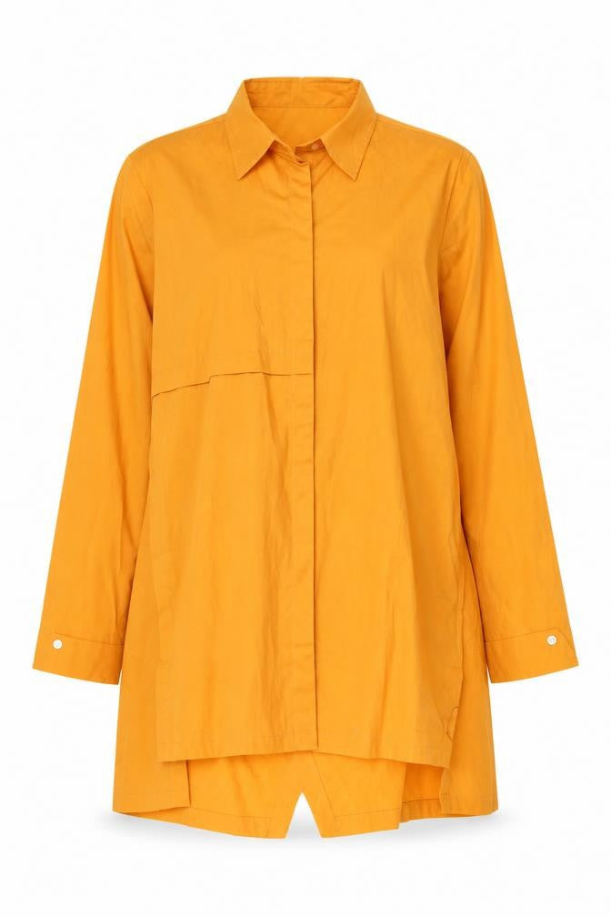 Heaven Lab Womens Orange Polyester Tunic Button-Up Size M Collared