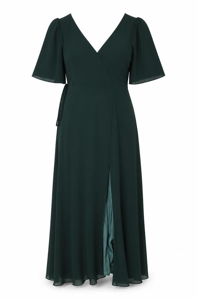 Folkster Womens Green Polyester A-Line Size L V-Neck Zip