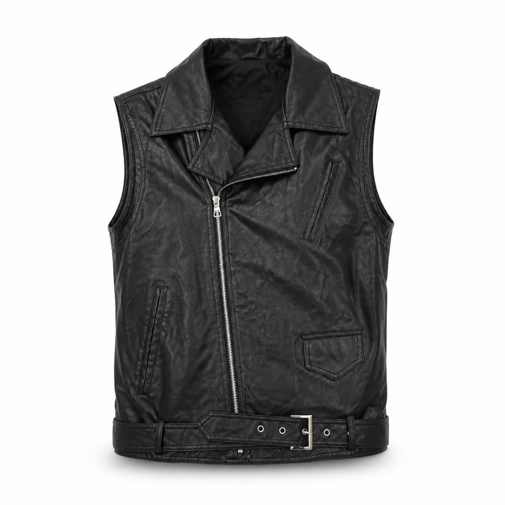 Booho Womens Black Biker Waistcoat Size 10 Zip