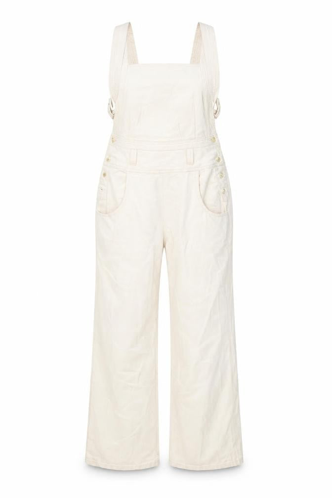 ASOS Womens Beige Cotton Coverall One-Piece Size 12 Button