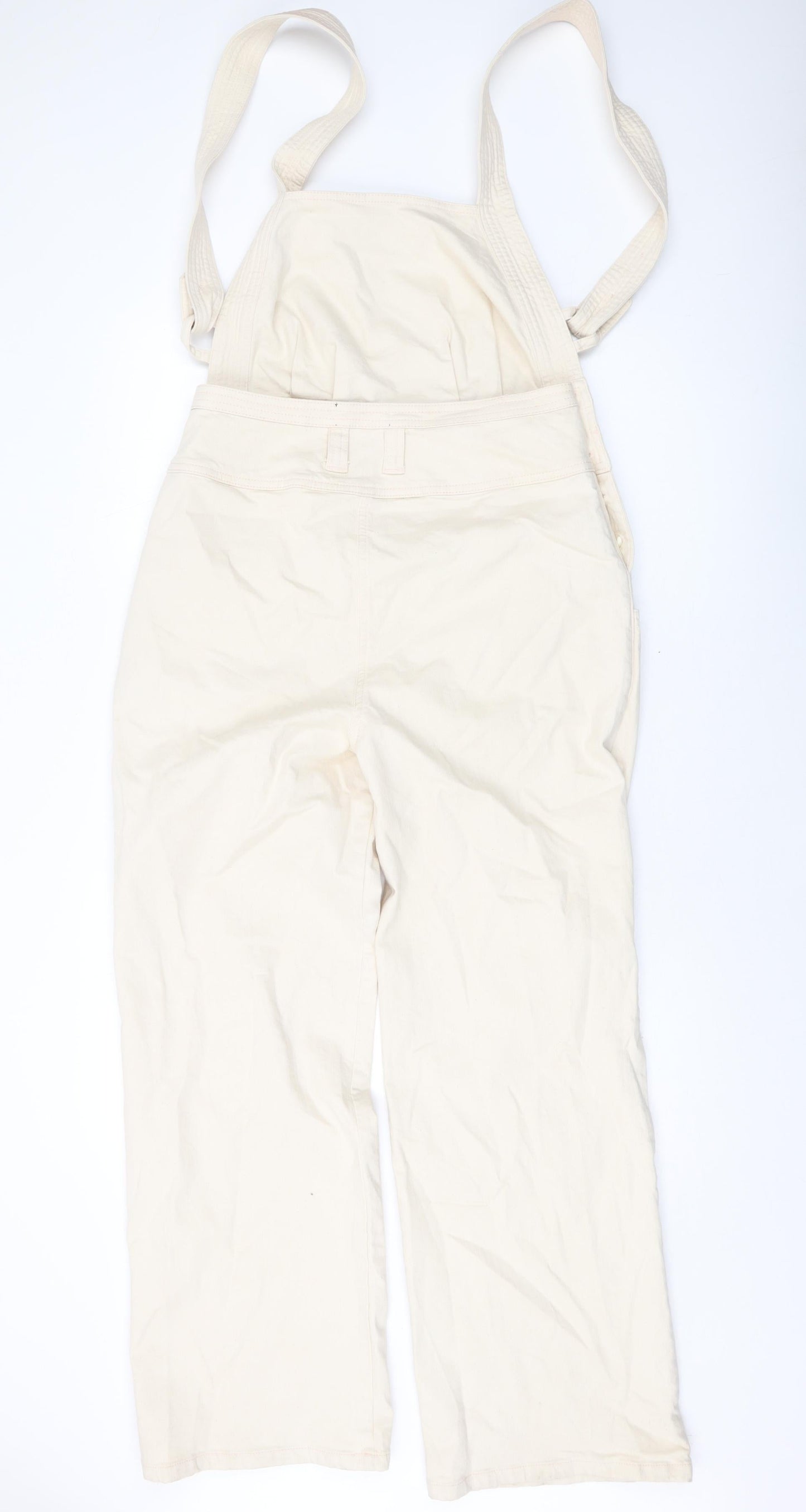 ASOS Womens Beige Cotton Coverall One-Piece Size 12 Button