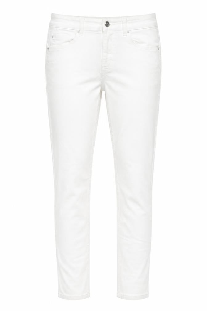 Marks & Spencer Womens Ivory Cotton Skinny Jeans Size 12 L29 in Slim Button