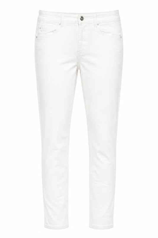 Marks & Spencer Womens Ivory Cotton Skinny Jeans Size 12 L29 in Slim Button