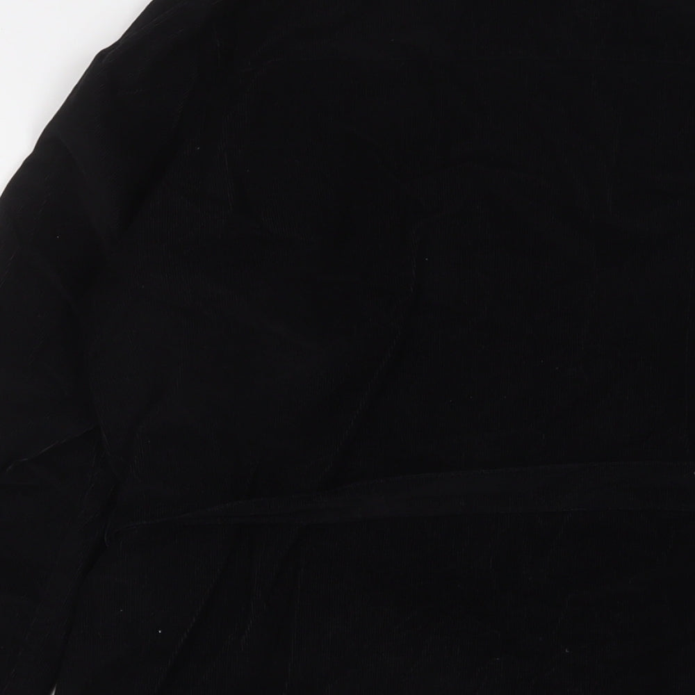 TU Womens Black Cotton A-Line Size 14 Collared Button - Belted