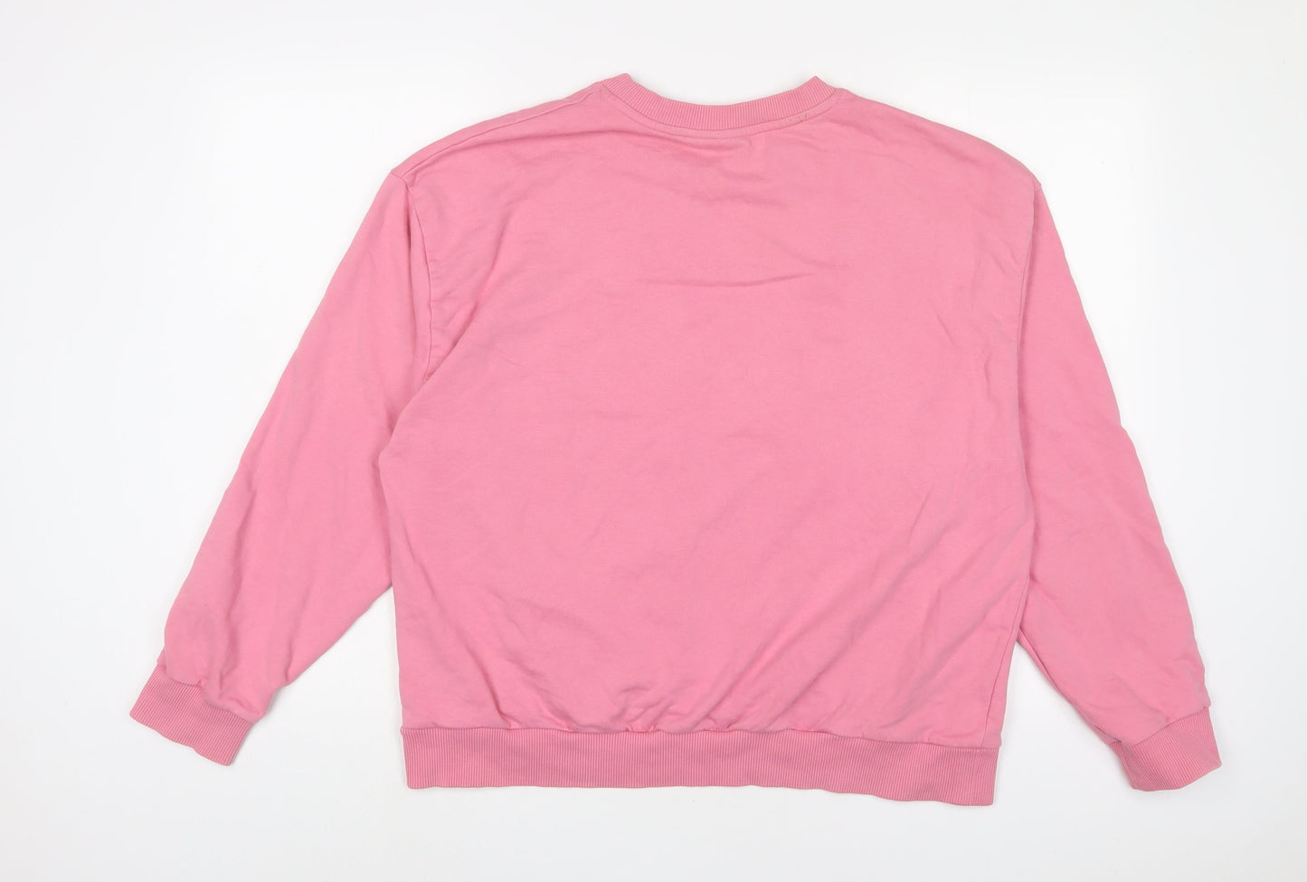 ASOS Womens Pink Cotton Pullover Sweatshirt Size 12 Pullover - Embroidered#