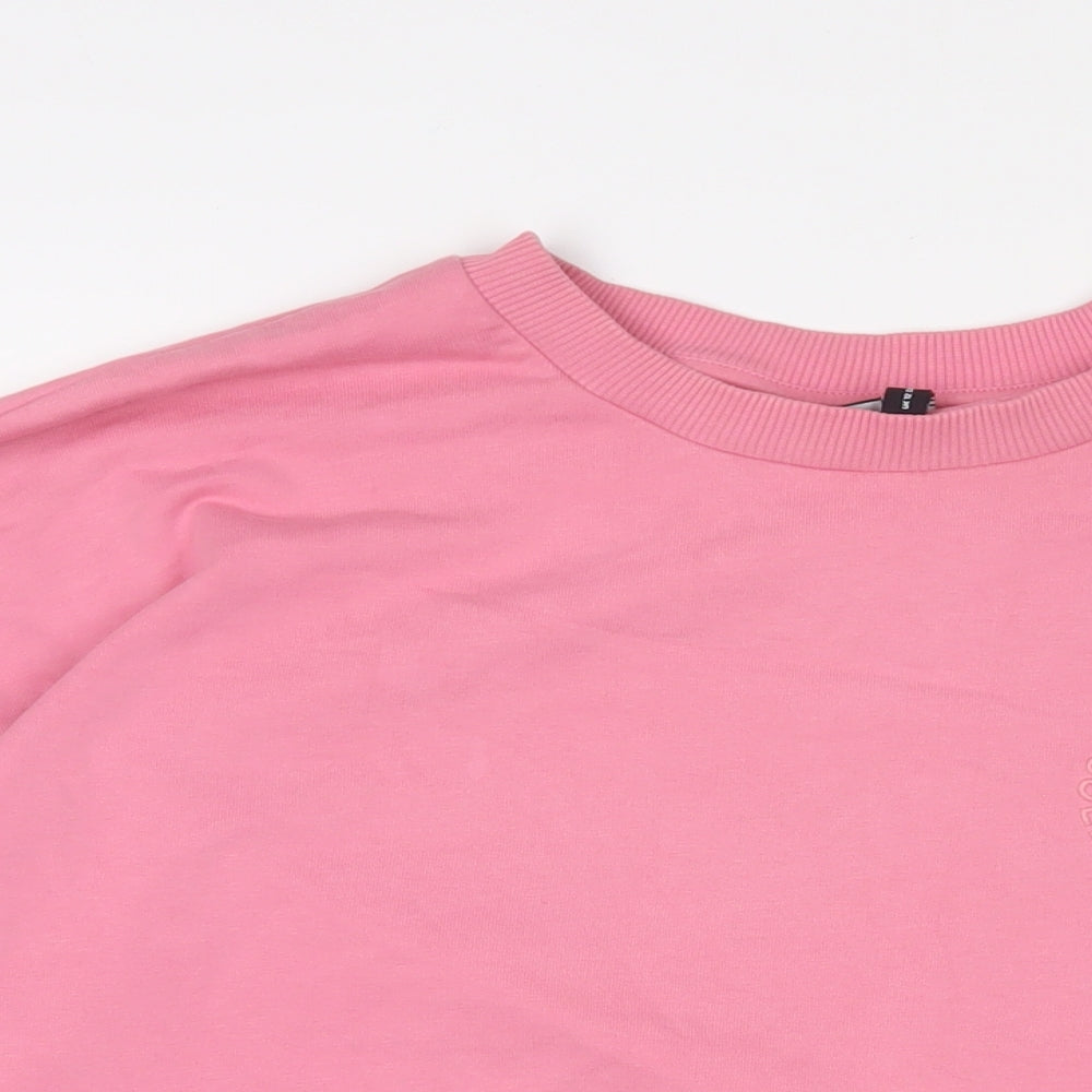ASOS Womens Pink Cotton Pullover Sweatshirt Size 12 Pullover - Embroidered#