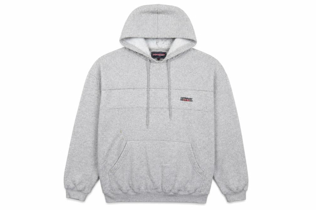 Donnay Mens Grey Cotton Pullover Hoodie Size M - Embroidered