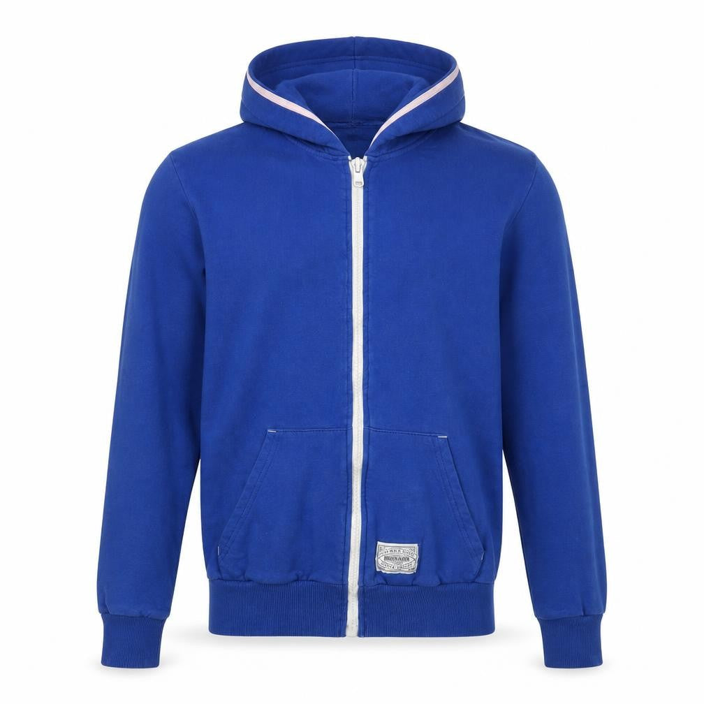 Brookhaven Mens Blue Cotton Full Zip Hoodie Size L