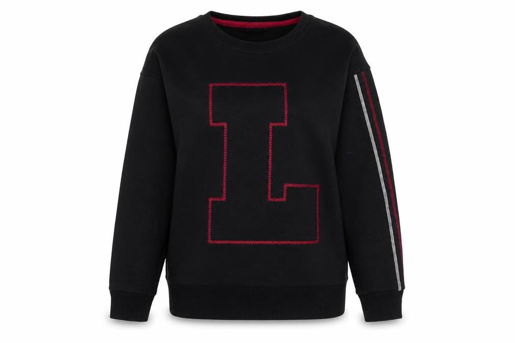 Lonsdale Womens Black Cotton Pullover Sweatshirt Size 14 Pullover