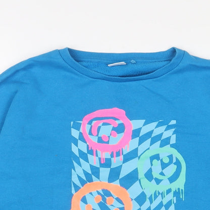 Next Girls Blue Cotton Pullover Sweatshirt Size 10 Years Pullover