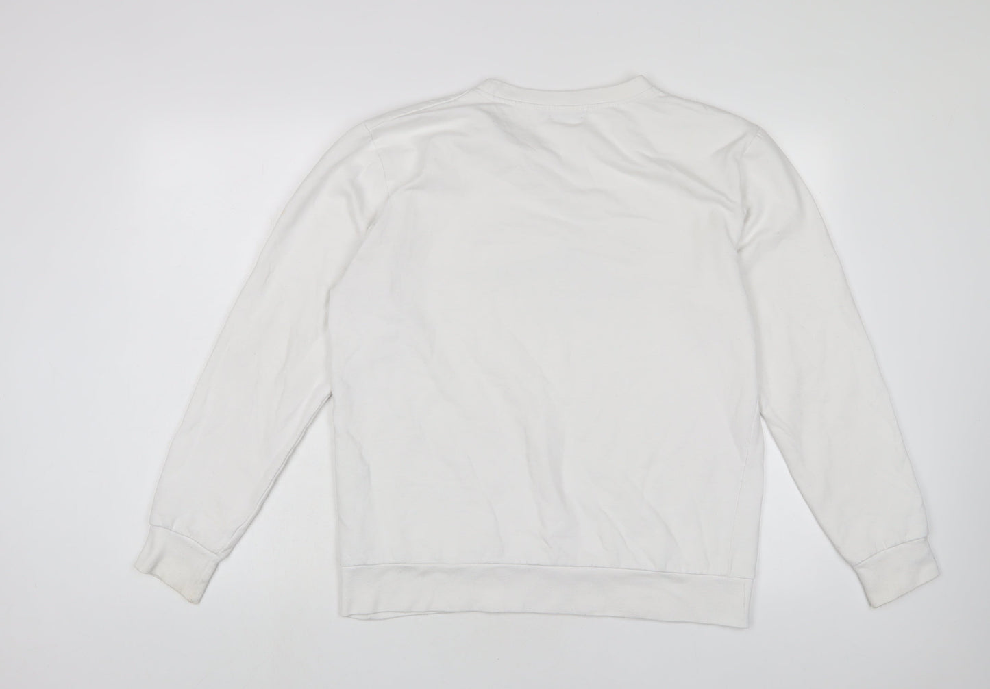 PRETTYLITTLETHING Womens White Cotton Pullover Sweatshirt Size XS Pullover