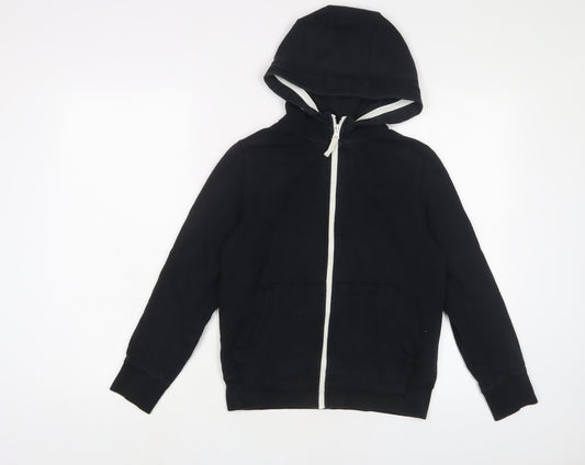 NEXT Boys Black Cotton Full Zip Hoodie Size 9 Years Zip