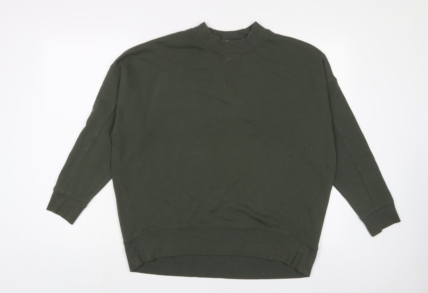 New Look Womens Green Cotton Pullover Sweatshirt Size 10 Pullover