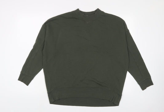 New Look Womens Green Cotton Pullover Sweatshirt Size 10 Pullover