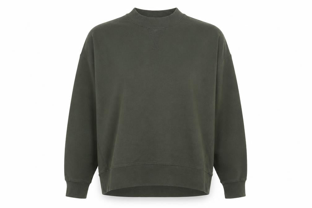 New Look Womens Green Cotton Pullover Sweatshirt Size 10 Pullover