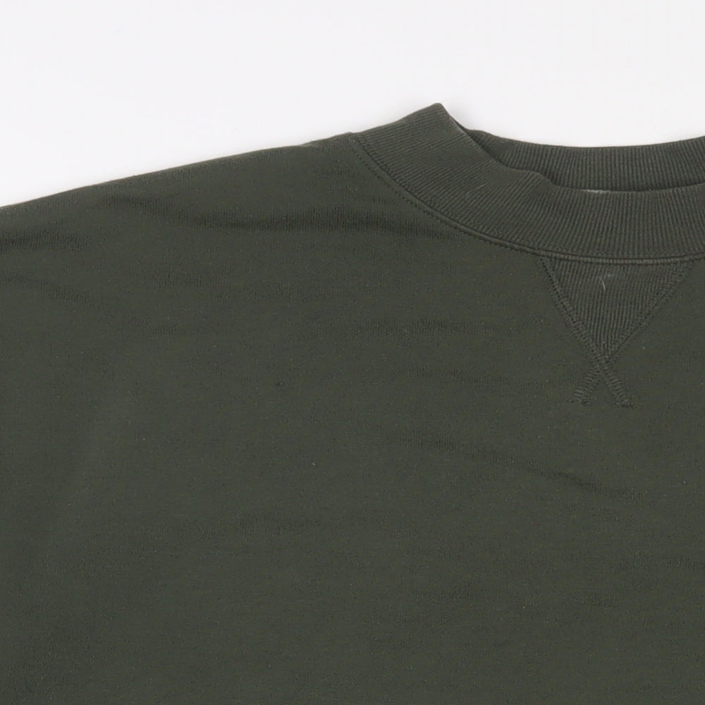 New Look Womens Green Cotton Pullover Sweatshirt Size 10 Pullover