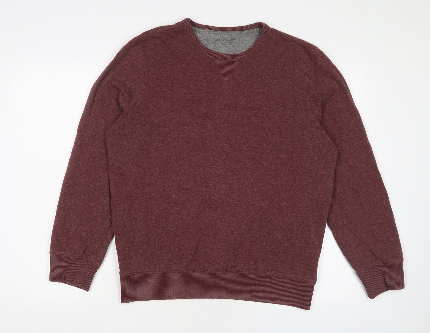Marks and Spencer Mens Red Cotton Pullover Sweatshirt Size M