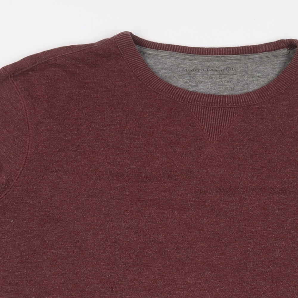Marks and Spencer Mens Red Cotton Pullover Sweatshirt Size M