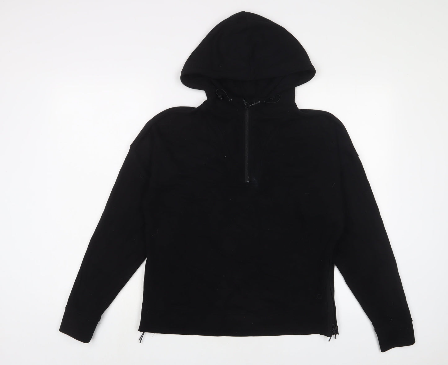 GOODMOVE Womens Black Cotton Pullover Hoodie Size 10 Pullover - Logo, Embroidered